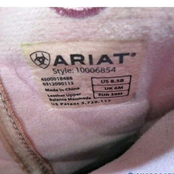 Ariat Western Boots Pink Camo Leather Square Toe Womens Size 8.5 Cowboy Fatbaby - Picture 6 of 7